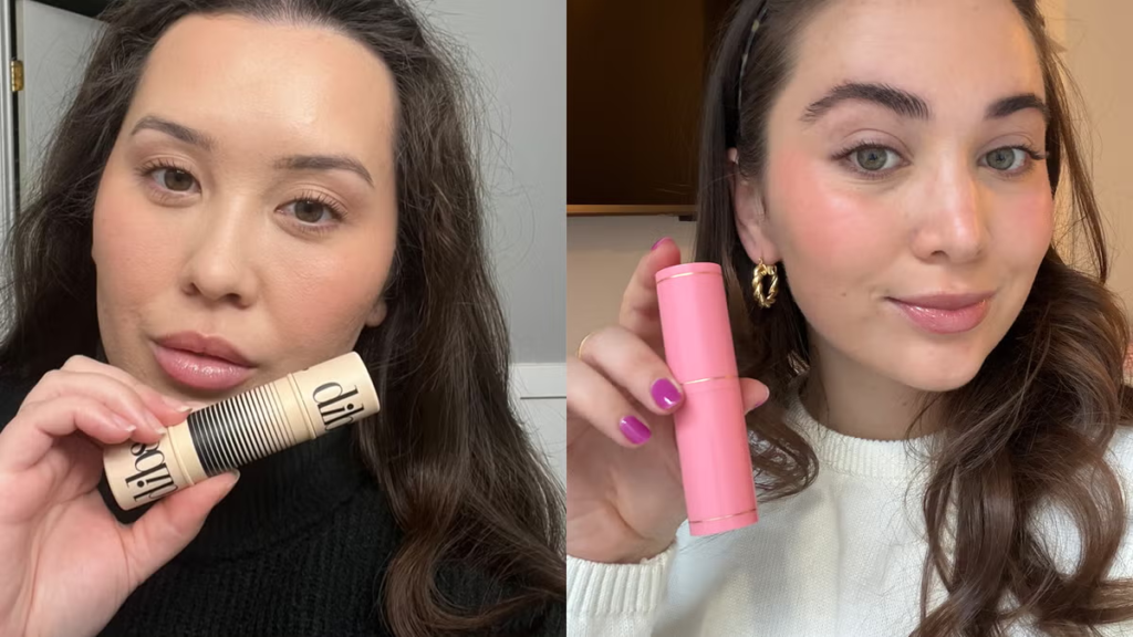 Natural everyday makeup look featuring glowing skin, soft blush, defined brows, and subtle lip colour.